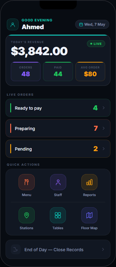 Admin — Live revenue, one glance away